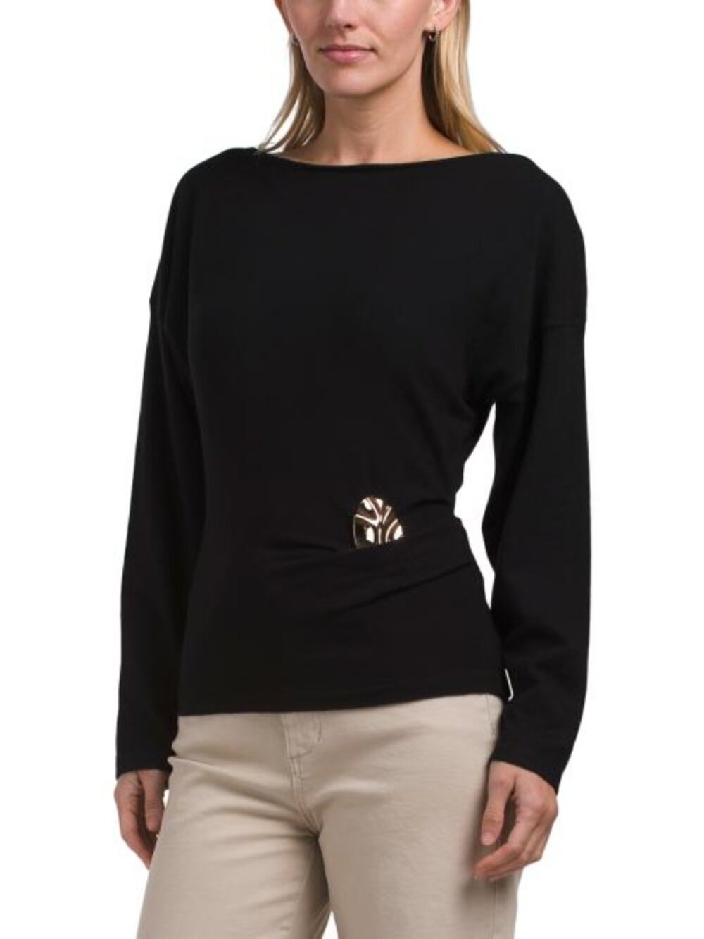 LOVE TREE Hardware Detail Batwing Sweater